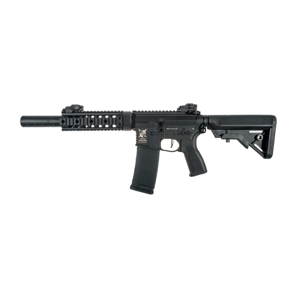 Delta Armory Airsoft M4 AR15 SilentOps 7″ Charlie ETU Black